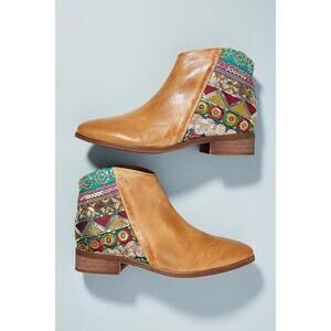 Anthropologie Antelope Sequin Booties Brown Size 8